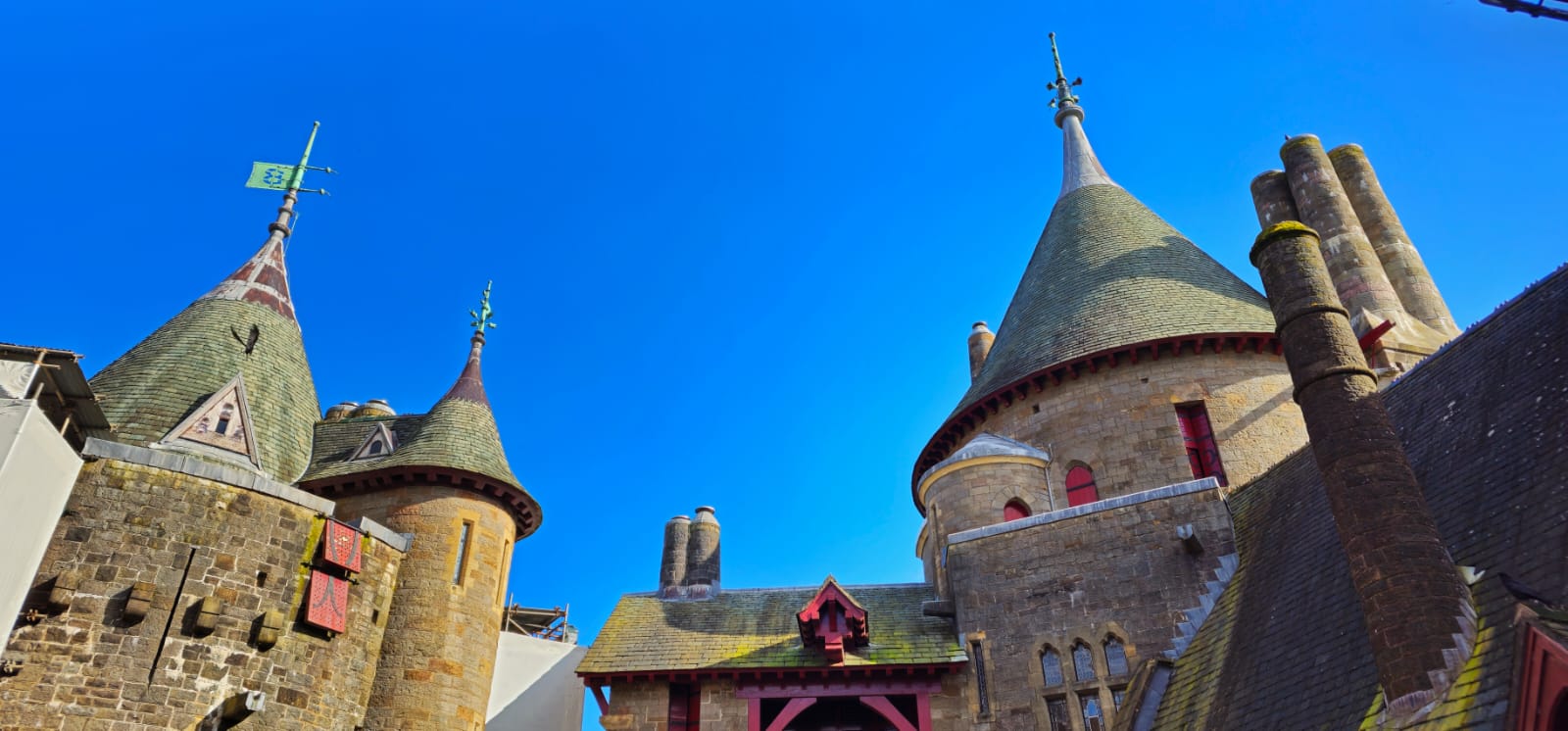 Castell Coch, Near Cardiff - a many turreted colourful folly